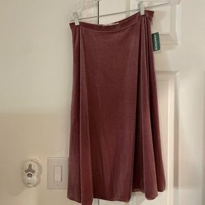 Twik Pink velvet midi skirt